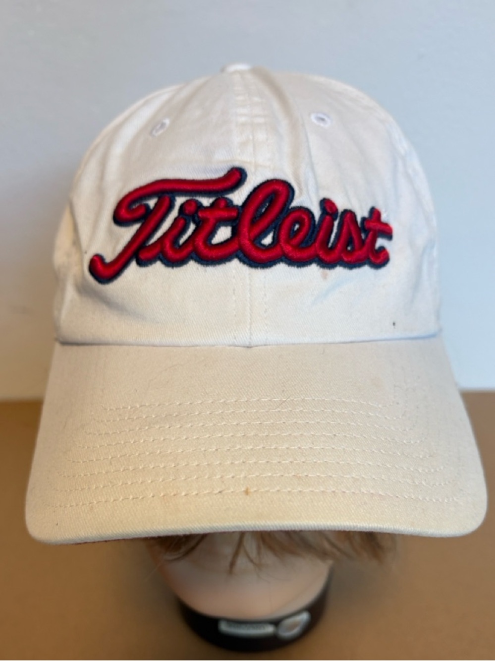 TITLEIST Golf Hat White USA Embroidered Adjustable Strapback Cap